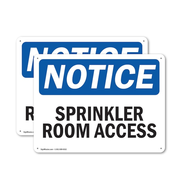 Signmission Sprinkler Room Access, 14 in W x Rectangle, Plastic OS-2PACK-NS-P-1014-L-18405 - main